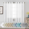 Semi Sheer White Curtains Nickel Grommet Linen Curtain